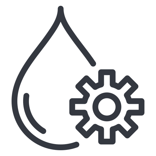 Water with gear icon