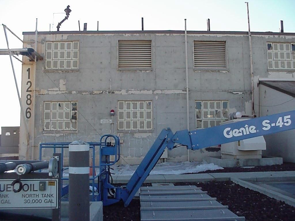 The Industrial Facility Building with Genie Lift