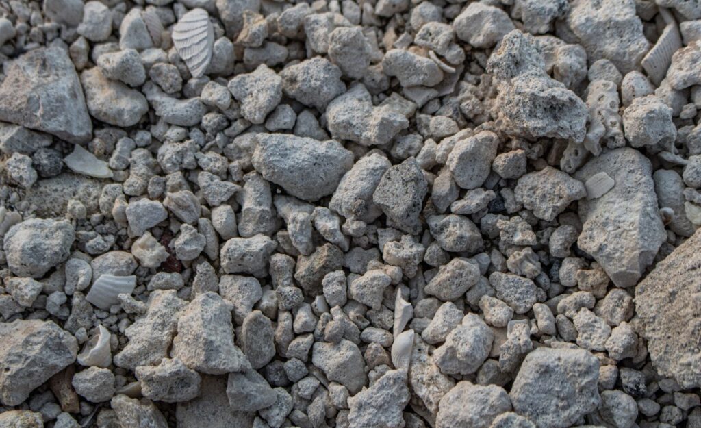 Pile of dry, grey soil and rocks